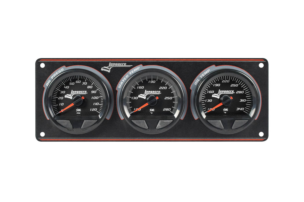 Longacre LON52-44561 Waterproof SMI 3 Gauge Panel OP/WT/OT
