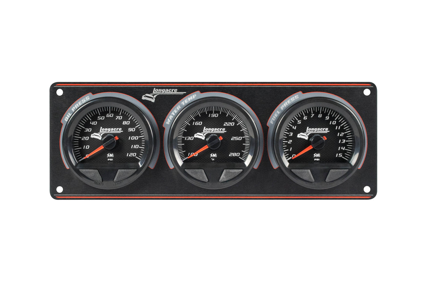 Longacre LON52-44562 Waterproof SMI 3 Gauge Panel OP/WT/FP