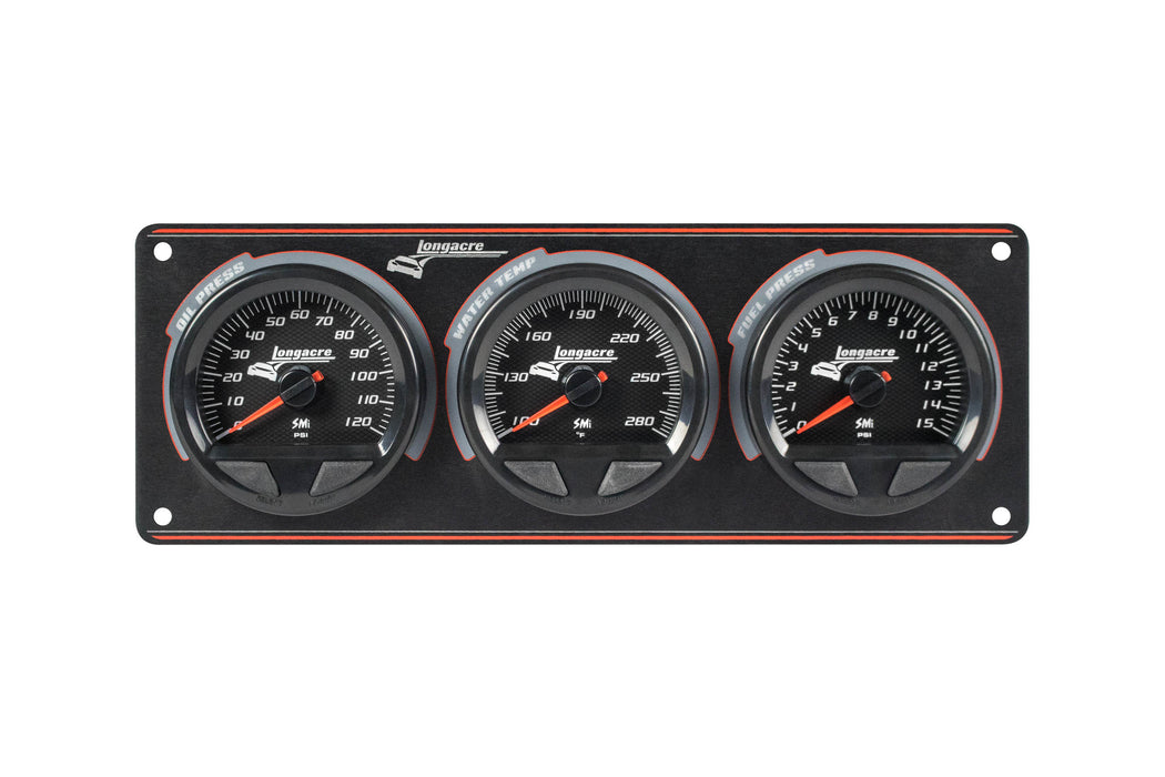 Longacre LON52-44562 Waterproof SMI 3 Gauge Panel OP/WT/FP
