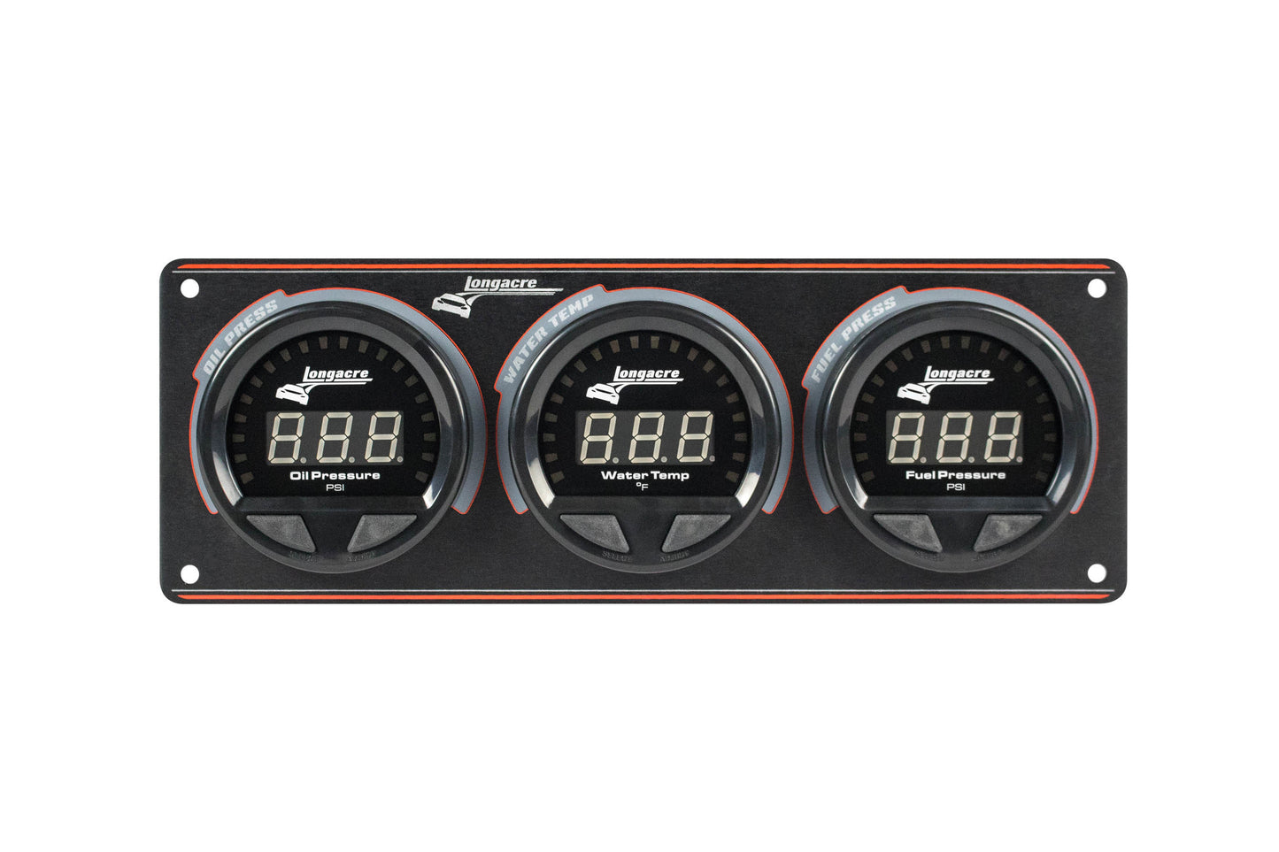 Longacre LON52-44662 Waterproof LED 3 Gauge Panel OP/WT/FP