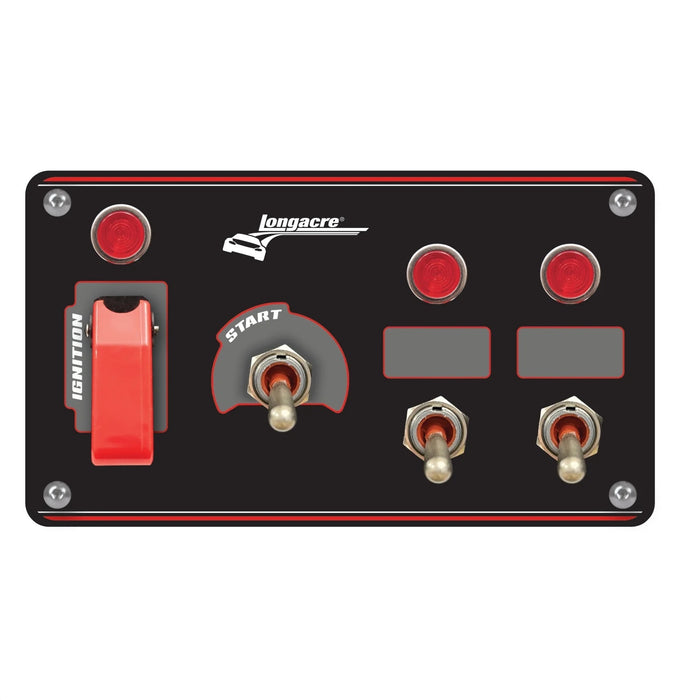 Longacre LON52-48967 Ignition Panel Black w/2 Acc. and Pilot Light