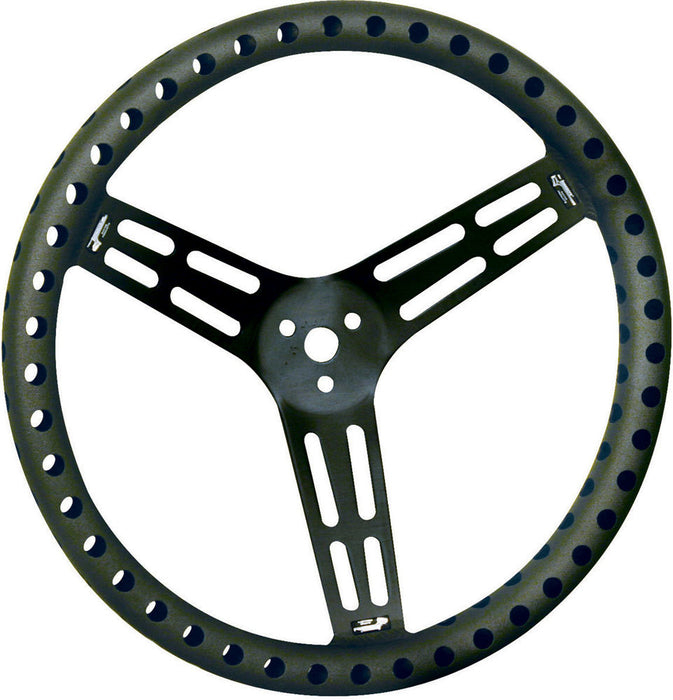 Longacre LON52-56838 Steering Wheel 15in Dished Drilled Black