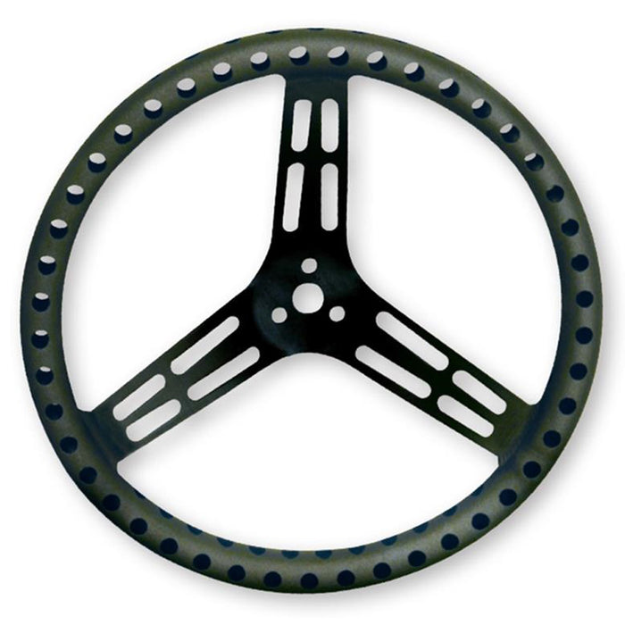 Longacre LON52-56867 Steering Wheel 15in Flat Drilled Black