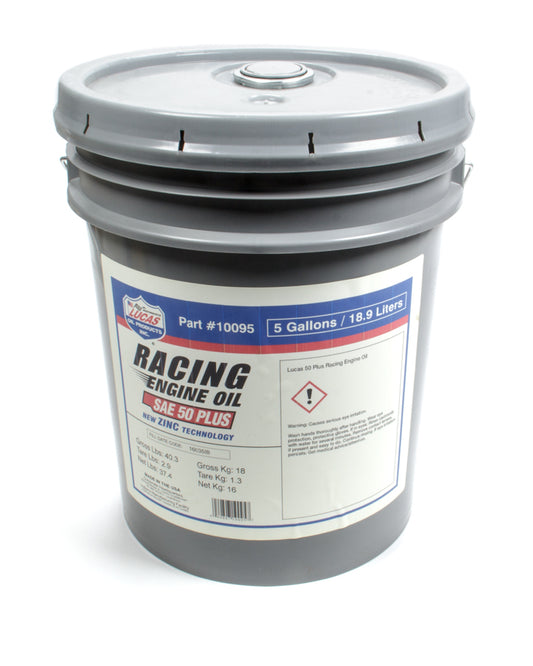 Lucas Oil LUC10095 SAE 50 Plus Racing Motor 5 Gallon Pail