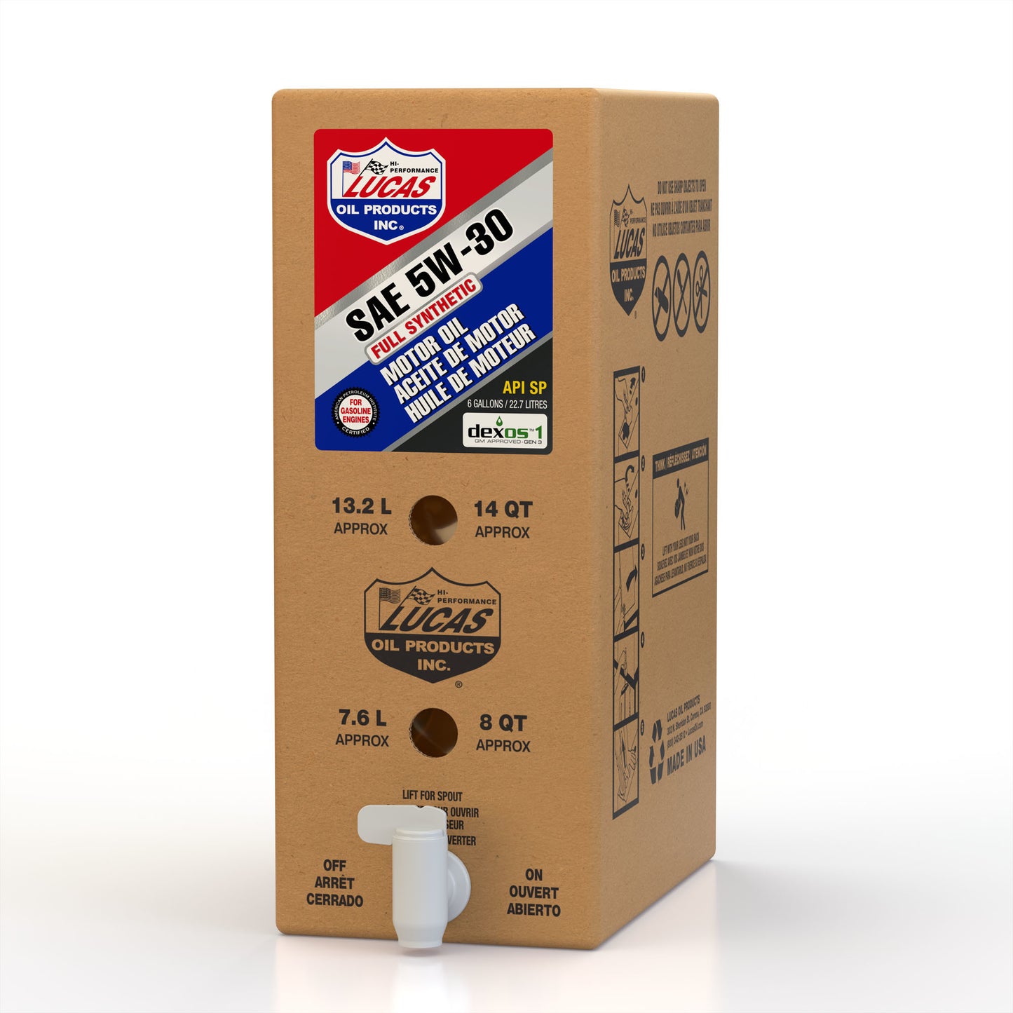 Lucas Oil LUC18005 Synthetic SAE 5W30 Oil 6 Gallon Bag In Box Dexos