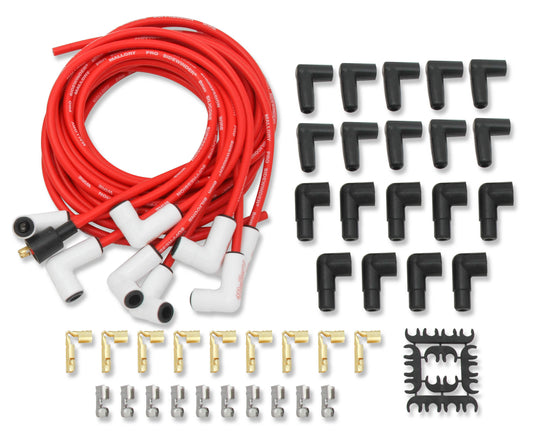 Mallory MAL937C Pro Sidwinder Plug Wire Set w/Ceramic Boots Red