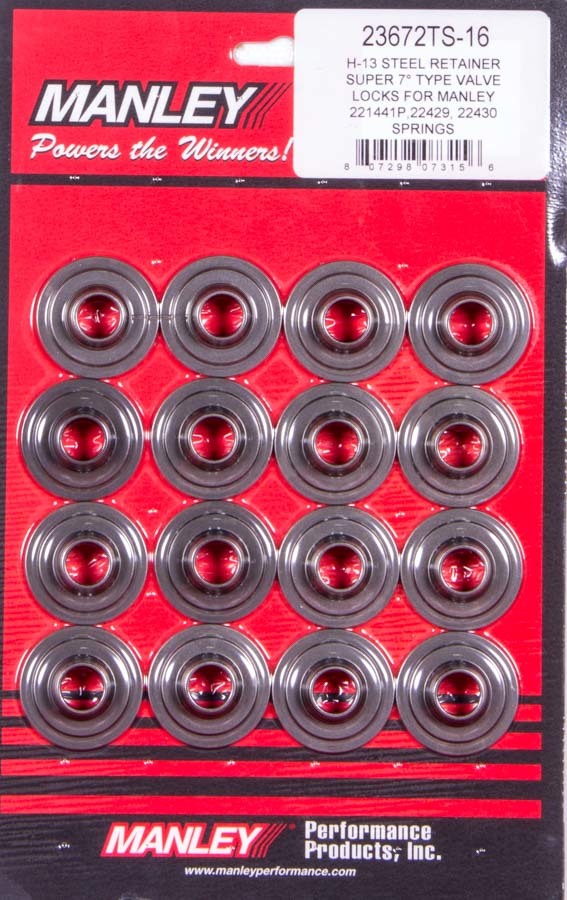 Manley MAN23672TS-16 Super 7 H-13 Lwt Valve Spring Retainers