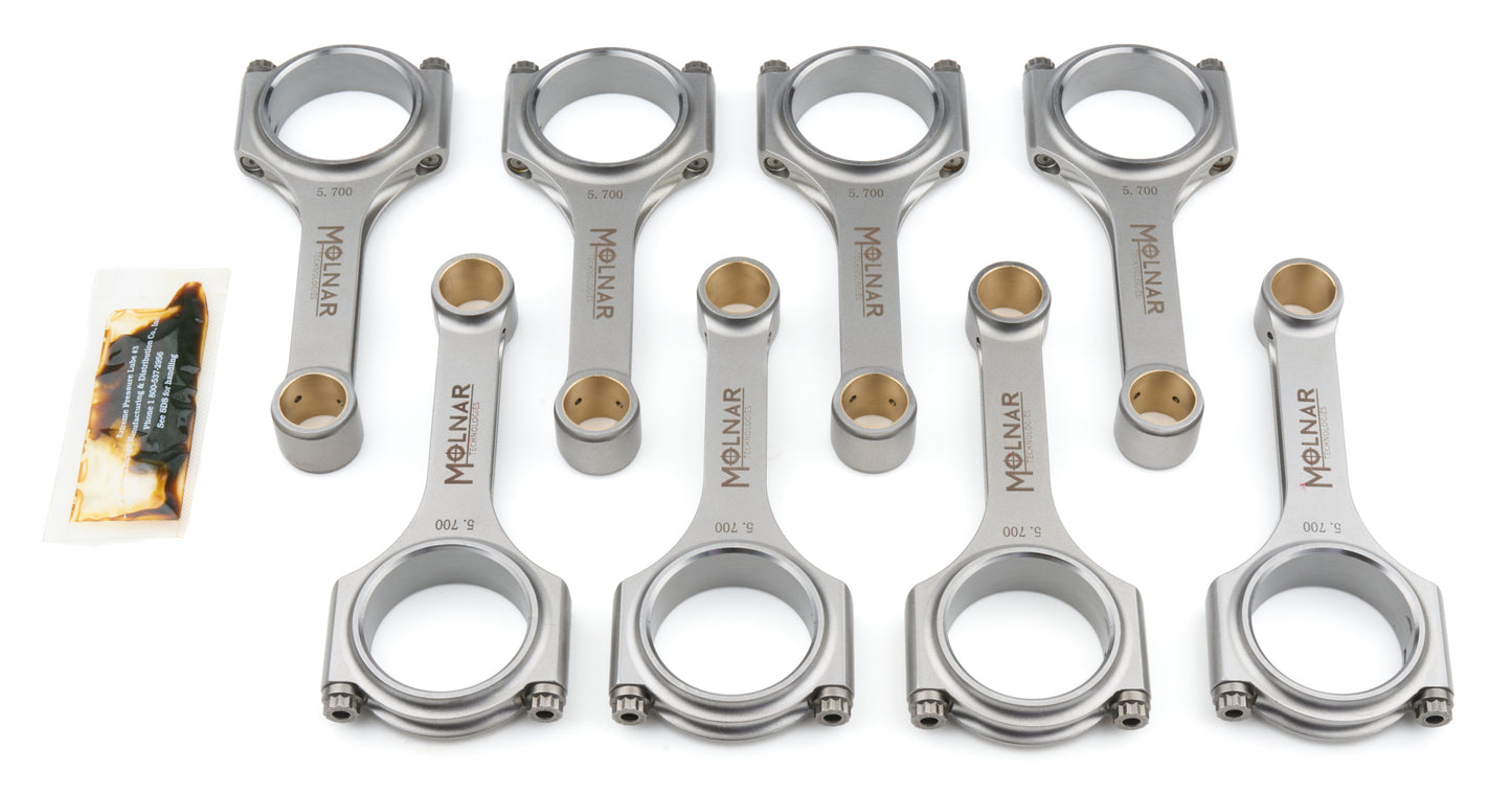 Molnar Technologies MLTCH5700NLB-M8-A 5.700 H-Beam Rod Set SBC Mid-Weight