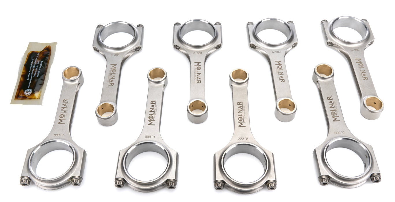 Molnar Technologies MLTCH6000NLB-L8-A 6.000 H-Beam Rod Set SBC Lightweight