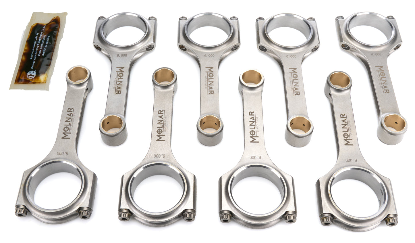 Molnar Technologies MLTCH6000NLB-M8-A 6.000 H-Beam Rod Set SBC Mid-Weight