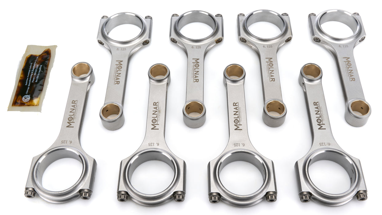 Molnar Technologies MLTCH6125NLB-M8-A 6.125 H-Beam Rod Set SBC Mid-Weight