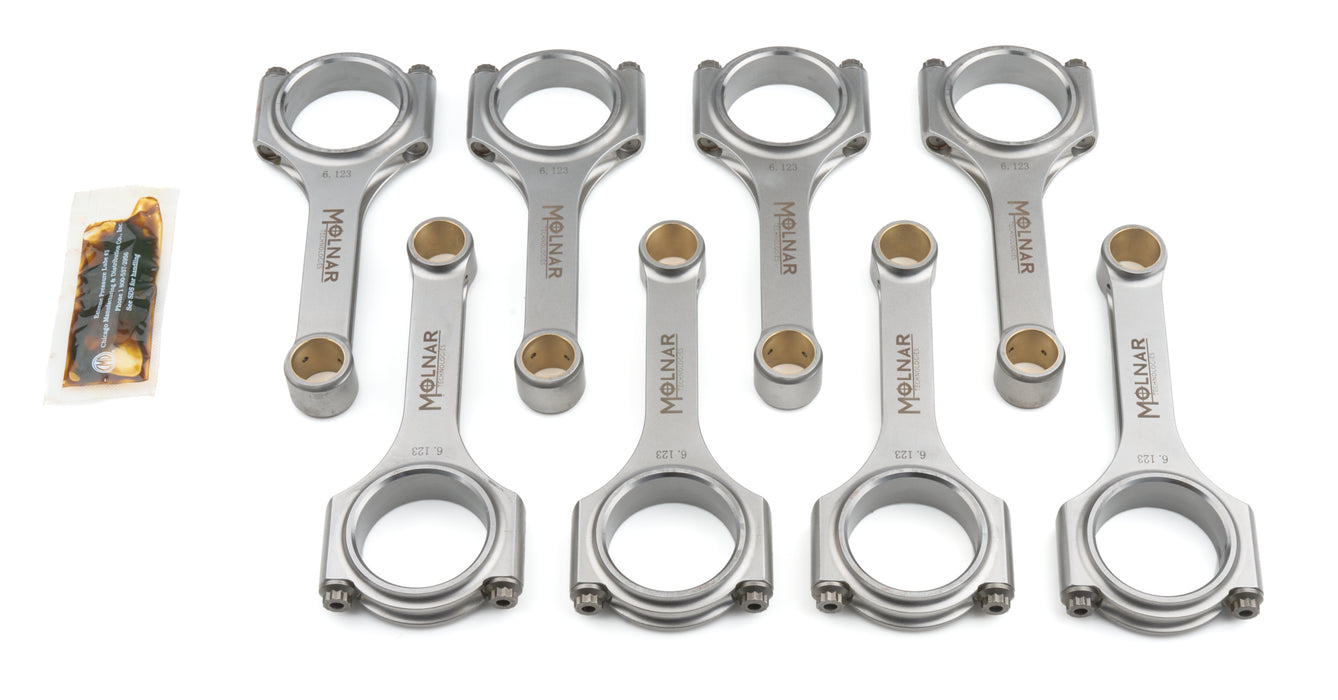 Molnar Technologies MLTDH6123TLB8-A 6.123 H-Beam Rod Set SBM 340/360 w/.927 Pin