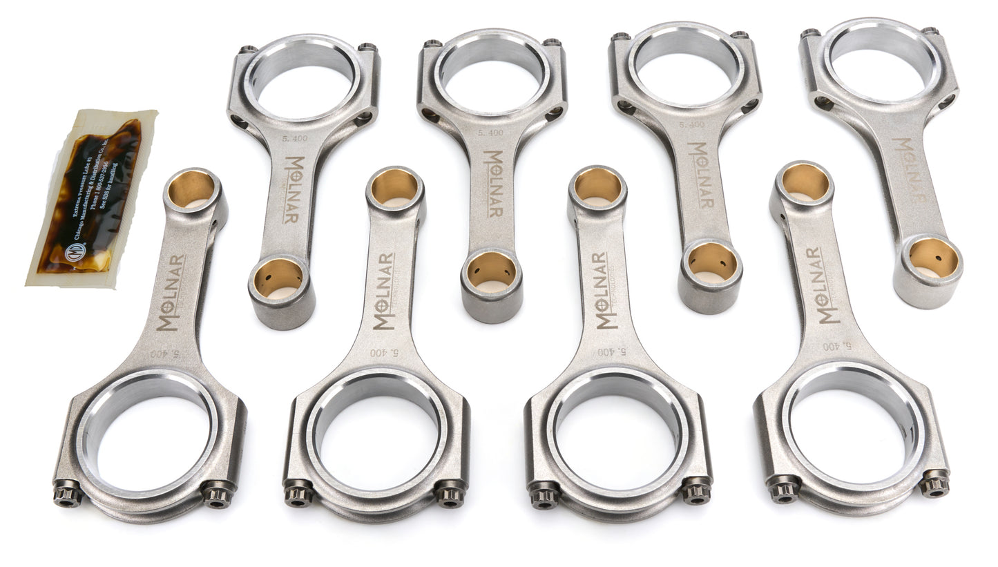 Molnar Technologies MLTFH5400RLB8-A 5.400 H-Beam Rod Set SBF 302