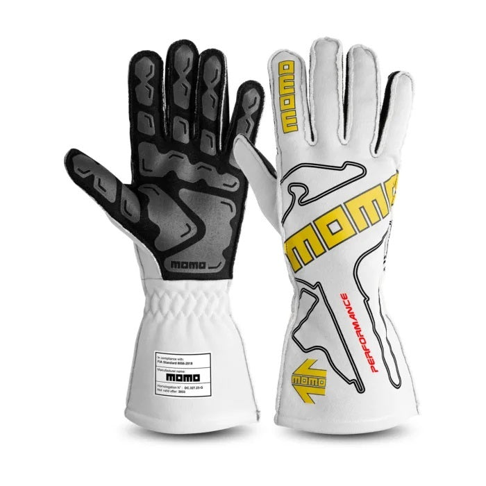 Momo Automotive Accessories MOMGUPERFOWHT12 Gloves Peformance White X-Large 12 FIA