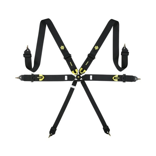 Momo Automotive Accessories MOMM060303BK-29 Corsa Harness 6 Point 3x3x2 Black Clip in Cam