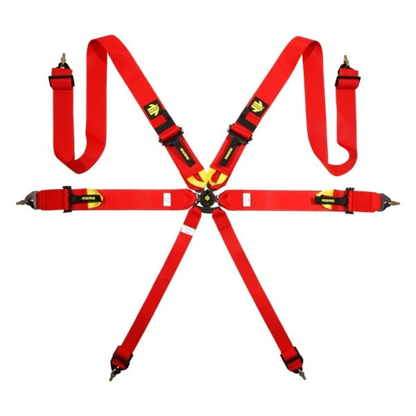 Momo Automotive Accessories MOMM060303RD Corsa Harness 6 Point 3x3x2 Red Clip in Cam