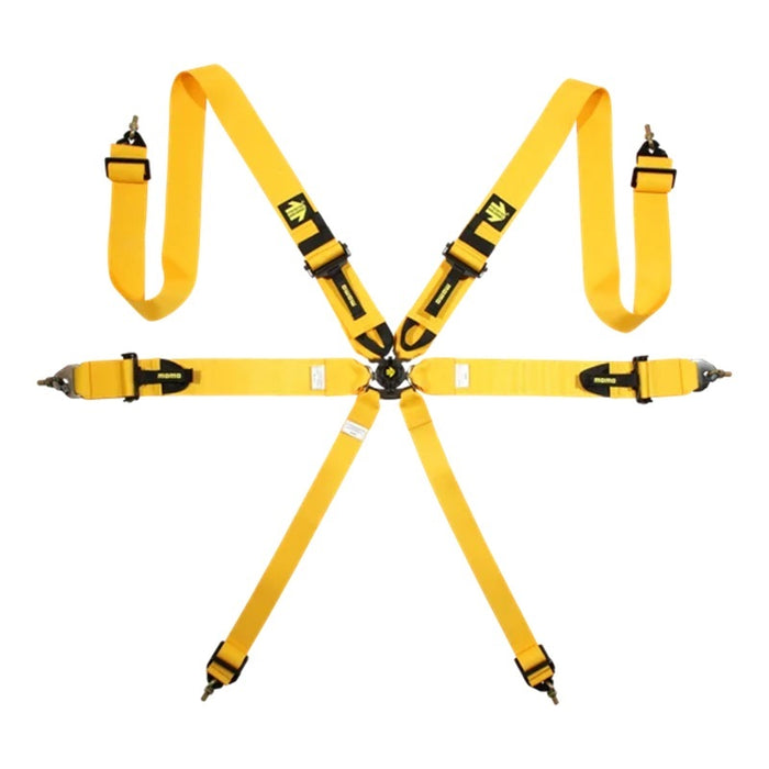 Momo Automotive Accessories MOMM060303YL Corsa Harness 6 Point 3x3x2 Yellow Clip in Cam