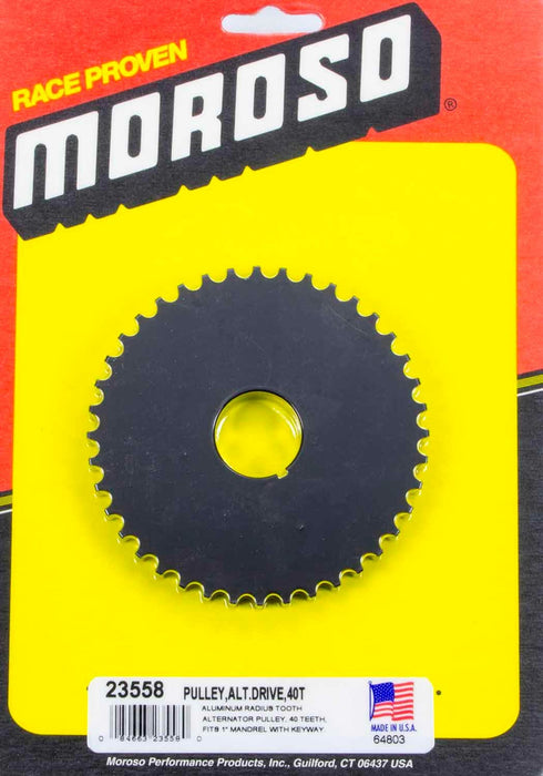 Moroso MOR23558 Alternator Drive Pulley 40T- Radius Tooth