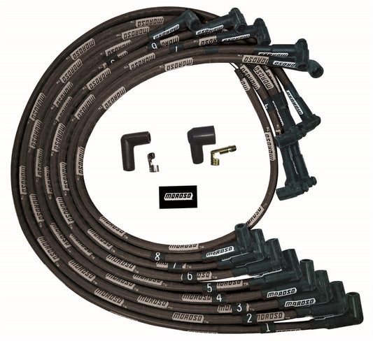 Moroso MOR51528 Ultra Plug Wire Set SBC Under V/C Black
