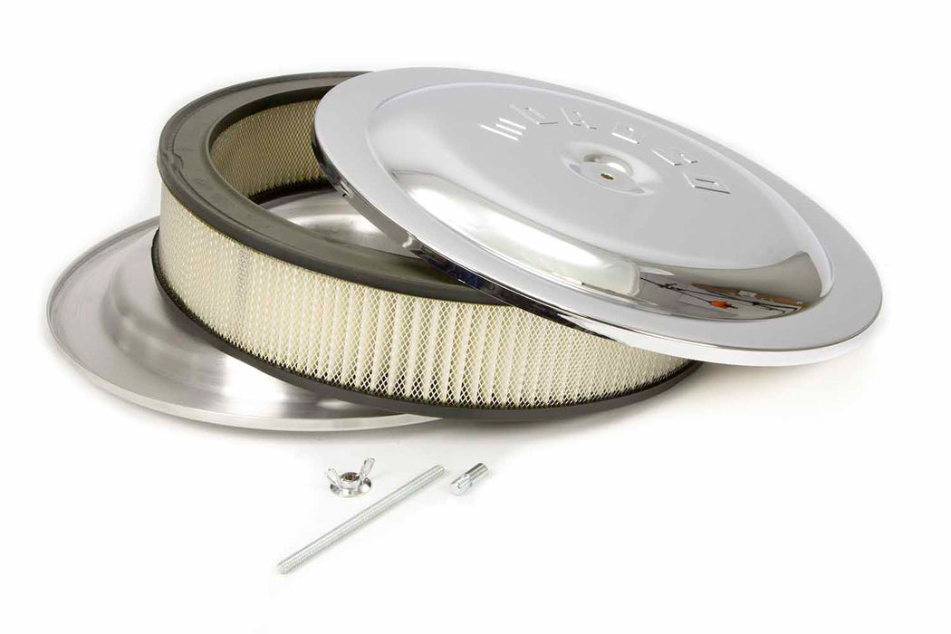 Moroso MOR65913 14x3 Air Cleaner Kit w/Raised Bottom Chrome