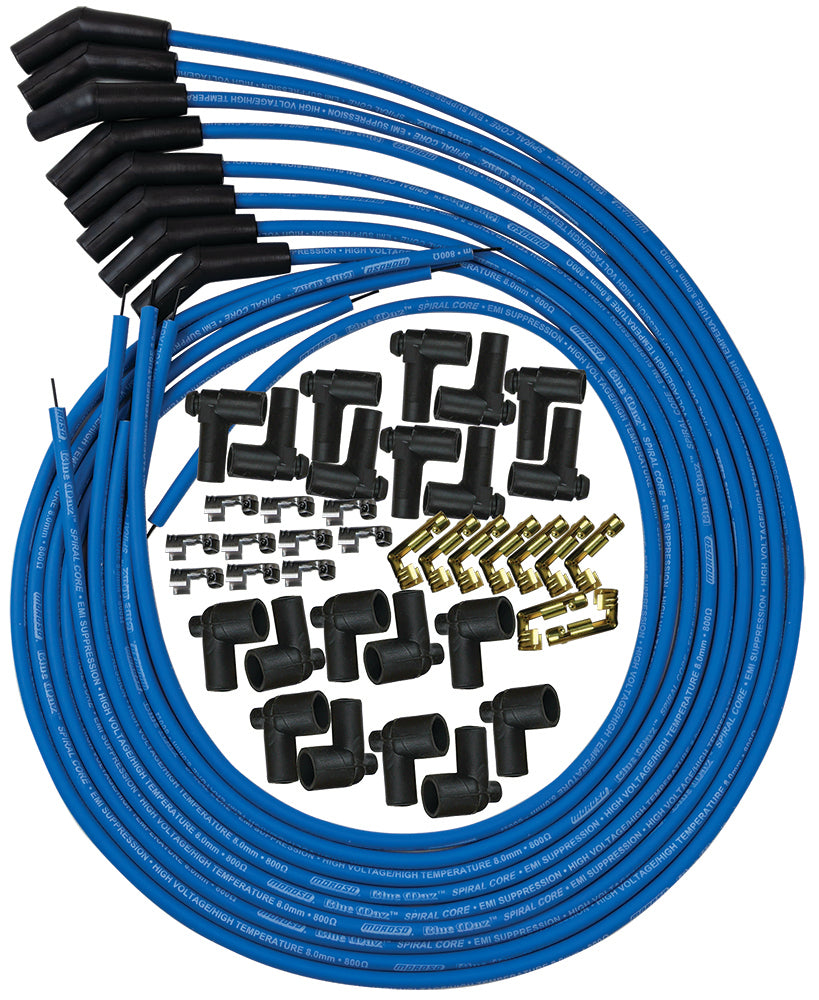 Moroso MOR73220 Blue Max Ignition Wire Set - Blue
