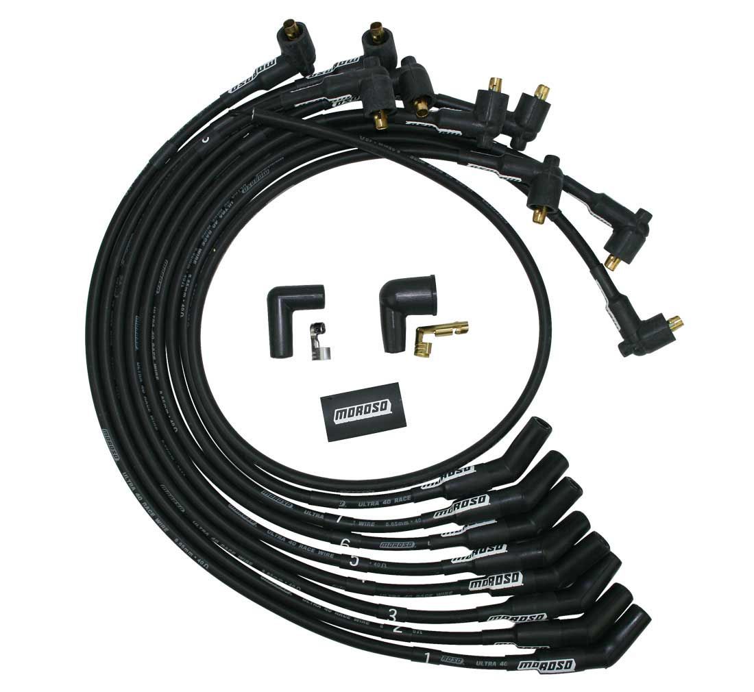 Moroso MOR73719 Ultra 40 Plug Wire Set SBF 302 Un-Sleeved Blk