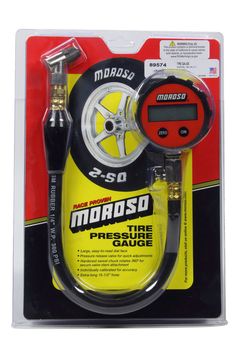 Moroso MOR89574 Tire Gauge 0-15 Digital Backlit