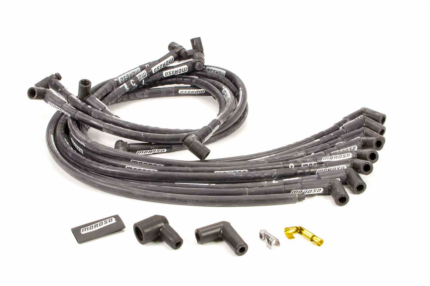 Moroso MOR9767M Mag-Tune Plug Wire Set SBC HEI 90-Deg Sleeved