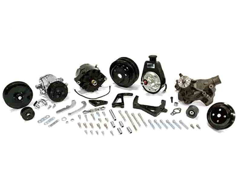 March Performance MPP21695-09 GM SB LWP SPORT TRACK AL T/PS KW PULLEY/BRKT GREY