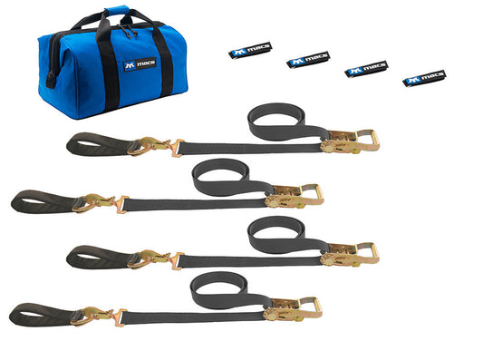 Macs Custom Tie-downs MTD511218 4 Tie Downs Direct Hook & 4-24in Axle Straps