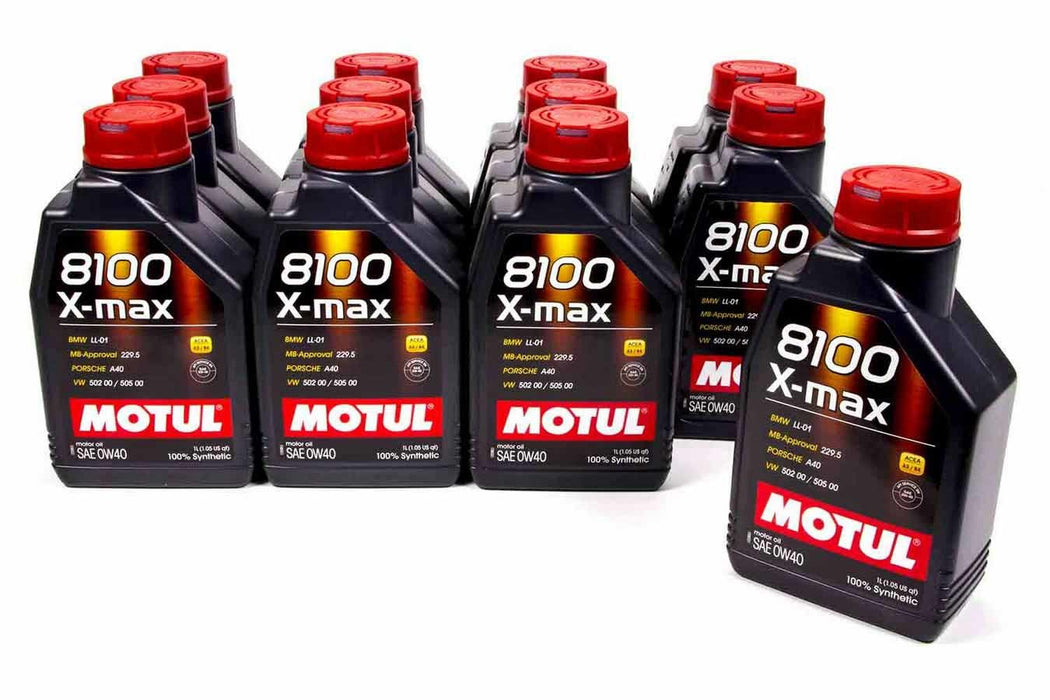 Motul USA MTL104531-12 8100 0w40 X-Max Oil Case 12x1 Liter