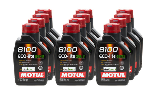 Motul Usa MTL111363-12 8100 Eco-Lite Gen3 0w20 Case 12X1L