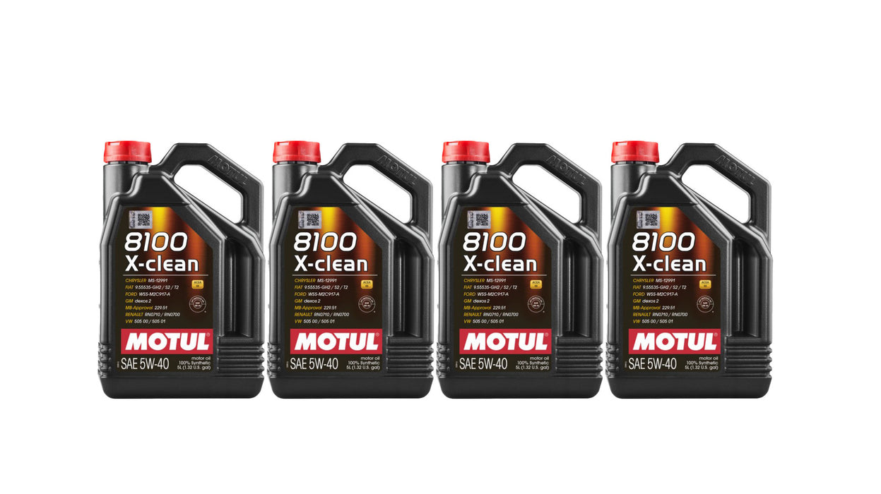 Motul USA MTL114859-4 8100 X-Clean 5W-40 Case 4 x 5 Liter Bottle