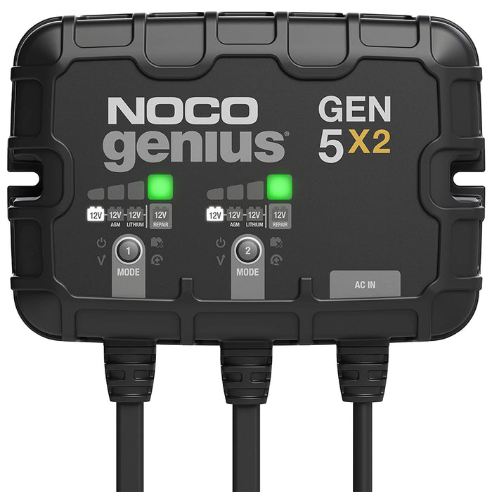 Noco NOCGEN5X2 Battery Charger 2-Bank 10 Amp Onboard