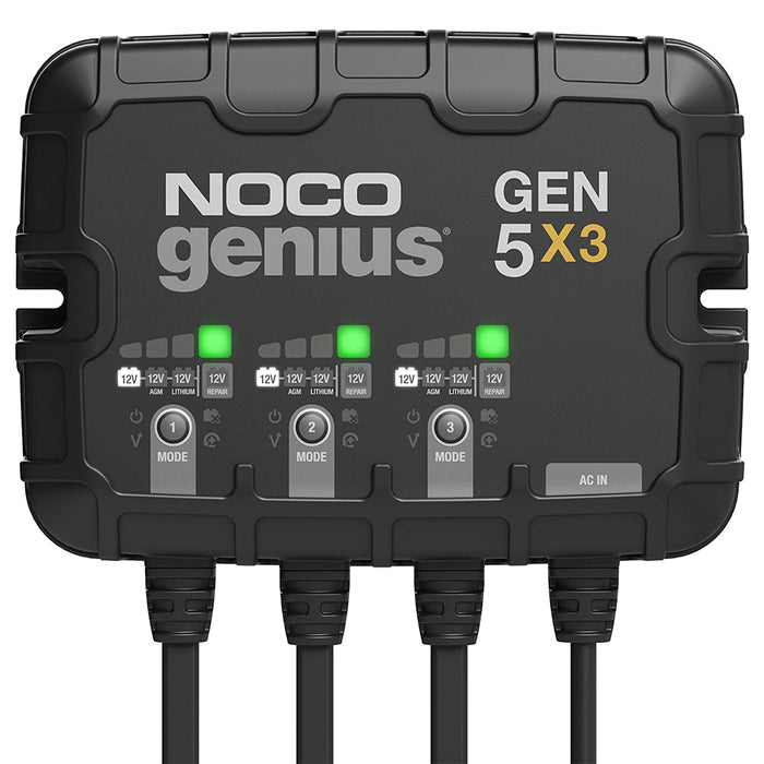 Noco NOCGEN5X3 Battery Charger 3-Bank 15 Amp Onboard
