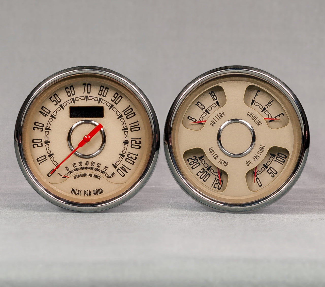 New Vintage Usa NVG37215-02 Woodward 2 Gauge Kit Speed/Tach Quad Gauges
