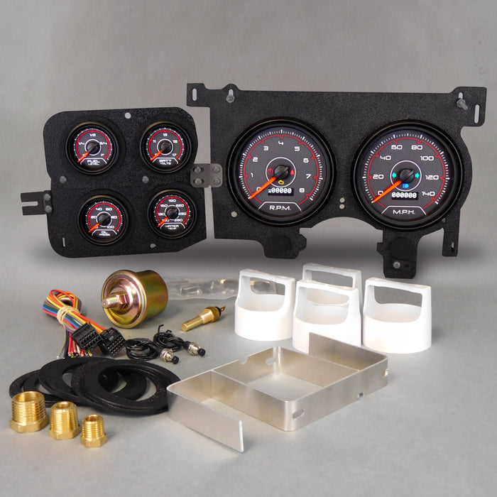 New Vintage USA NVG73206-01 Gauge Kit GM Truck 73-87 F/S CFR Red