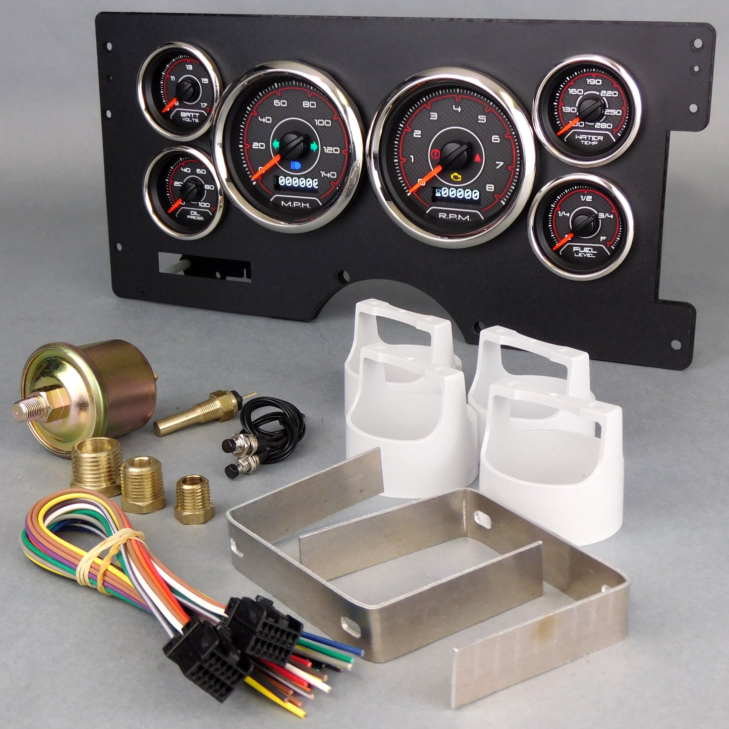 New Vintage Usa NVG89311-01 Gauge Kit GM Truck 88-94 F/S CFR Red