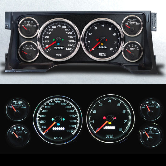 New Vintage Usa NVG95101-01 Gauge Kit GM Truck 95-98 Performance Black