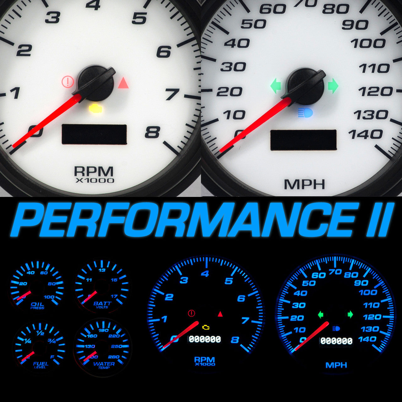 New Vintage Usa NVG95102-03 Gauge Kit GM Truck 95-98 Performance II White