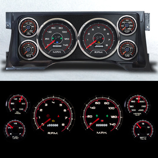 New Vintage Usa NVG95103-01 Gauge Kit GM Truck 95-98 CFR Red