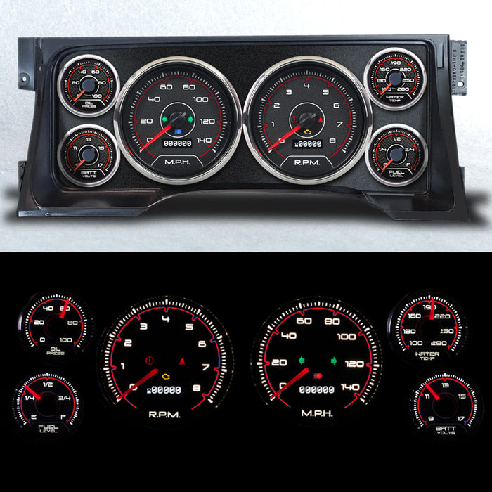 New Vintage USA NVG95103-01 Gauge Kit GM Truck 95-98 CFR Red