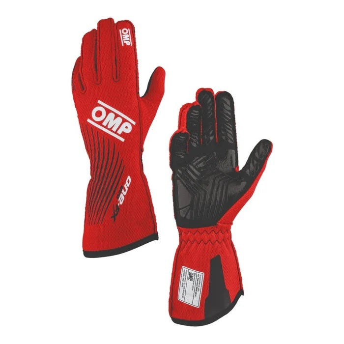 OMP Racing, Inc. OMPIB0-0773-C01-061-L ONE EVO FX GLOVES my2026 FIA 8856-2018 RED SZ. L
