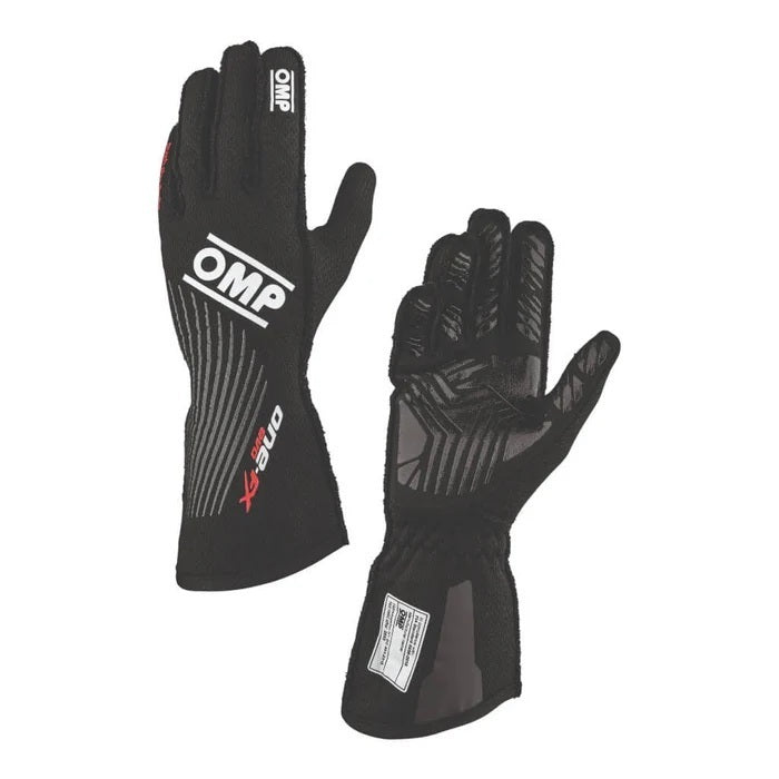 OMP Racing, Inc. OMPIB0-0773-C01-071-XL ONE EVO FX GLOVES my2026 FIA 8856-2018 BLACK SZ.