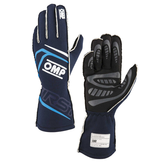 Omp Racing, Inc. OMPIB0-0776-B01-244-M FIRST GLOVES FIA 8856-20 18 MY2025 NAVY BLUE / CY