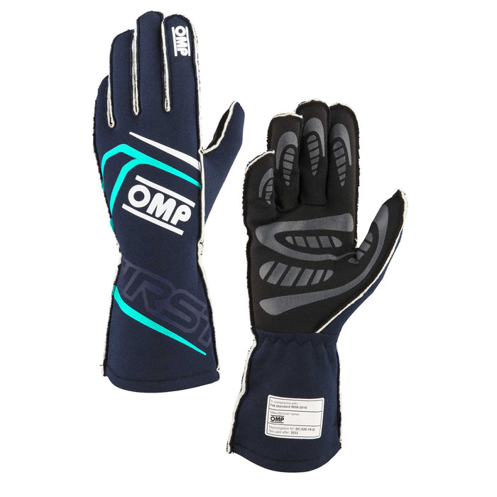 OMP Racing, Inc. OMPIB0-0776-B01-248-S FIRST GLOVES FIA 8856-20 18 MY2025 NAVY BLUE / TI