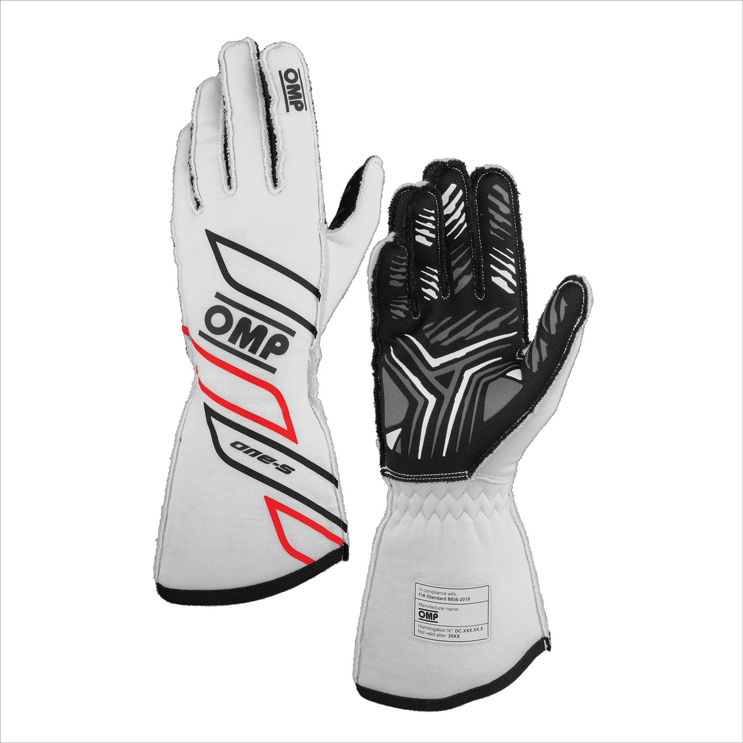 OMP Racing, Inc. OMPIB0-0778-A01-020-XL ONE-S GLOVES my2025 FIA 8856-2018 WHITE SZ. XL