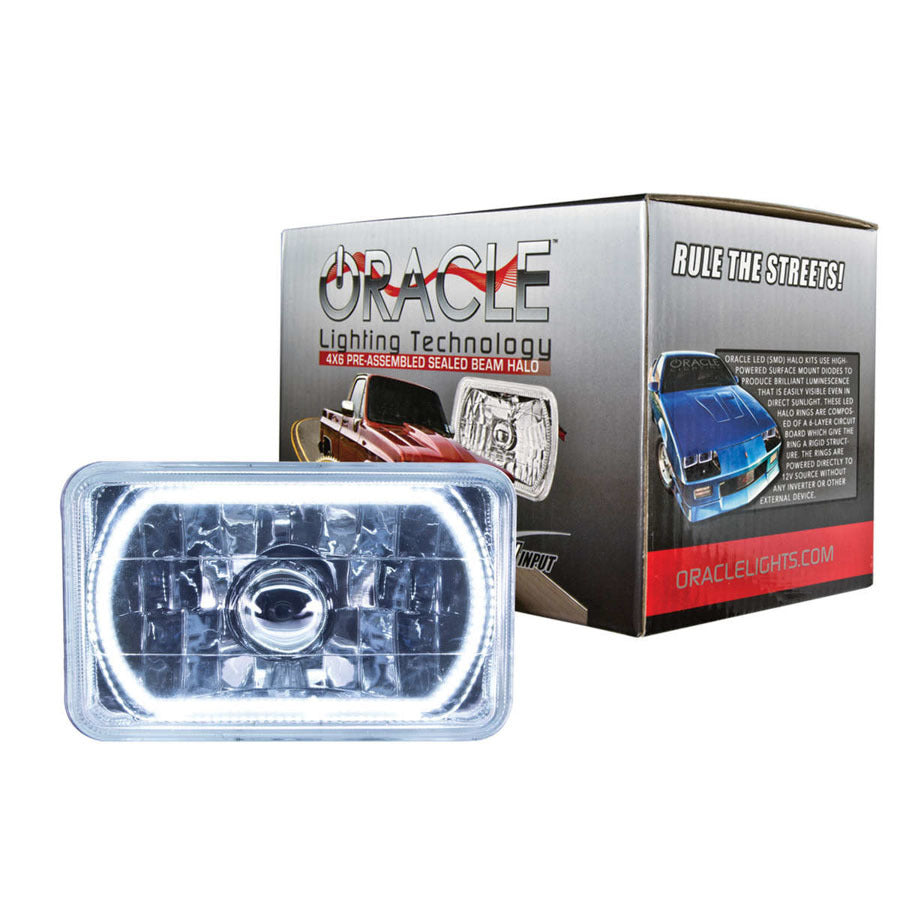 Oracle Lighting ORA6909-001 4x6in Sealed Beam Head Light w/Halo White