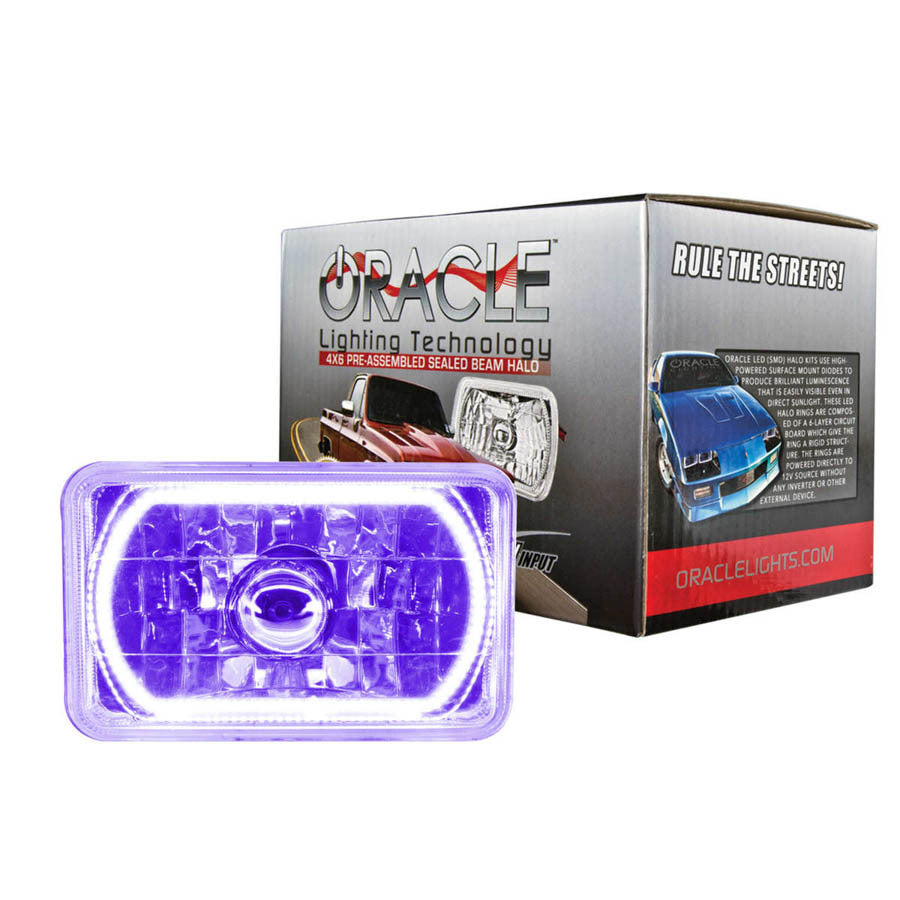 Oracle Lighting ORA6909-007 4x6in Sealed Beam Head Light w/Halo Purple