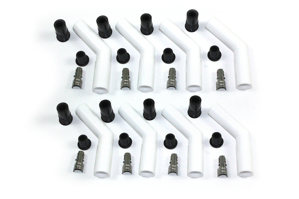 Pertronix Ignition PRT8503HT-8 Ceramic Spark Plug Boot Kit 45-Deg 8pk White